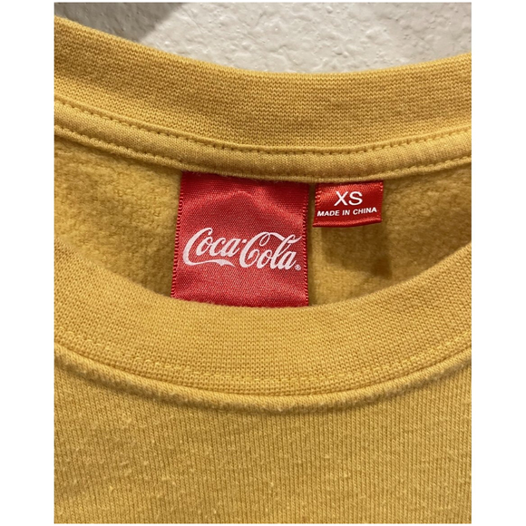 COCA COLA Graphic Floral Yellow Sweatshirt - Picture 2 of 3